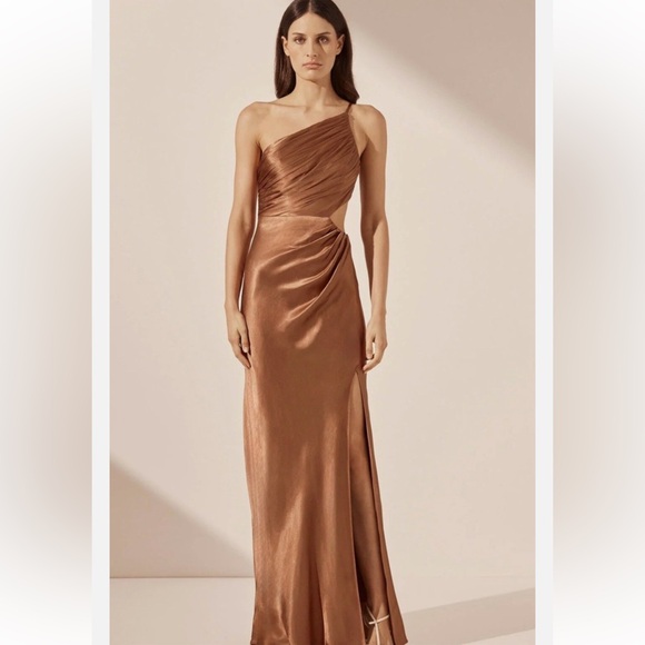 Shona Joy La Lune Asymmetrical Gathered Maxi Formal Party Evening Size US 6 - Picture 3 of 14